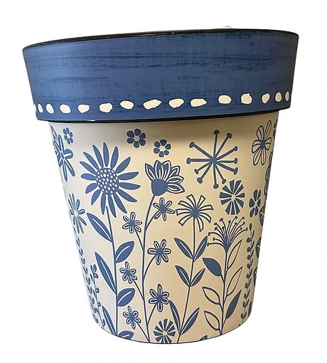 Blue and White Printed Garden Pot