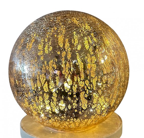 Gold Mercury Glass LED Gazing Ball
