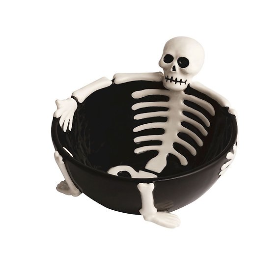 Lounging Skeleton Tidbit Bowl