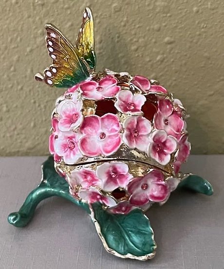 Ciel Collectable Floral Ball Enamel Box