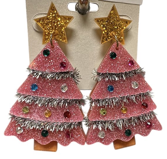 Christmas Tree Acrylic Earrings