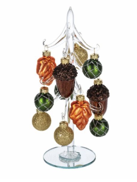 Fall Glass Tree with Ornaments
