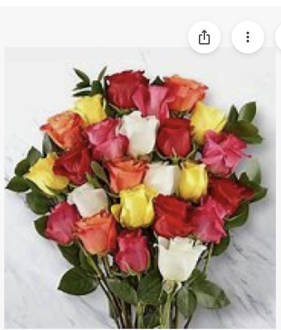 Assorted Color Roses in Vase