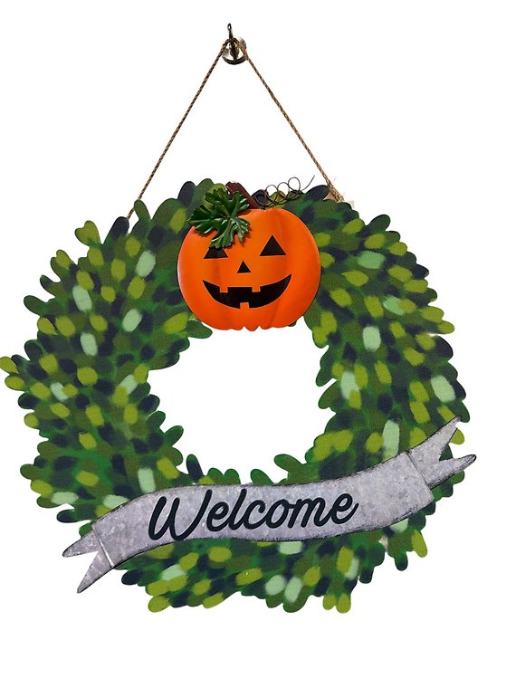 Welcome Metal Wreath with Magnet