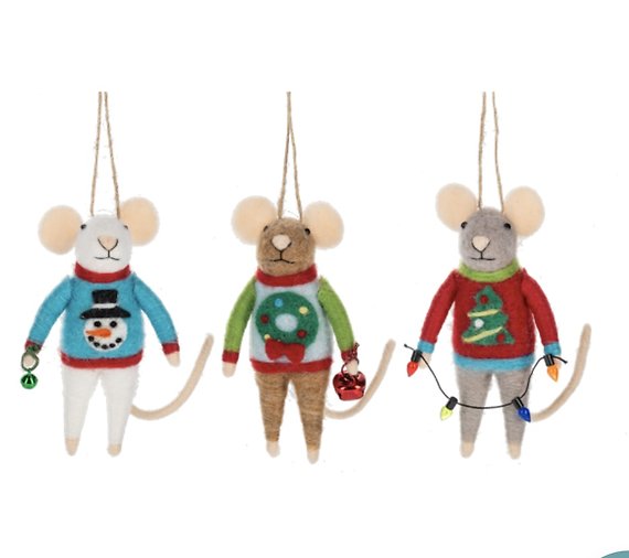 Mouse Ugly Sweater Ornament