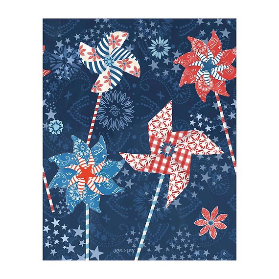 Patriotic Pinwheel 20 inch Art Pole