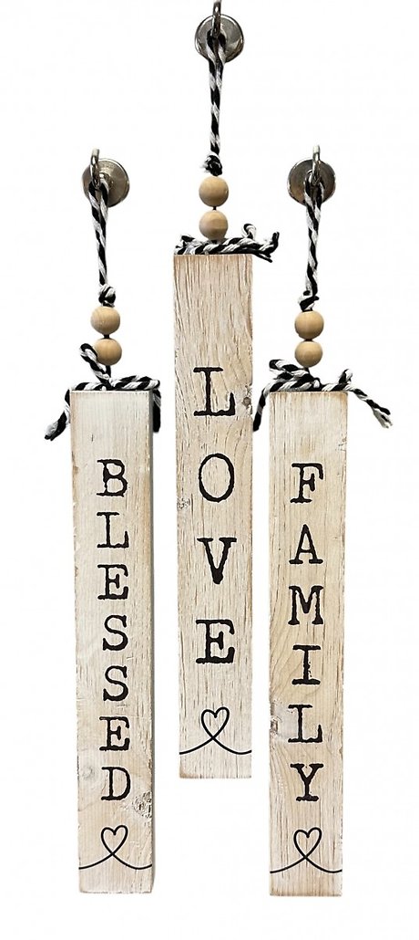 Family, Blessed, Love Hanging Blocks