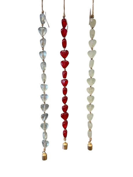 Glass Hearts Windchime