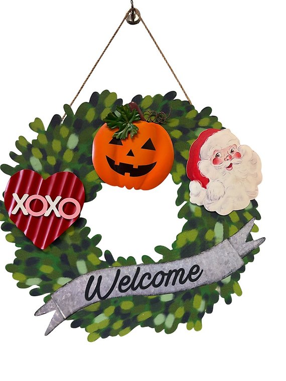 Welcome Metal Wreath with Magnet