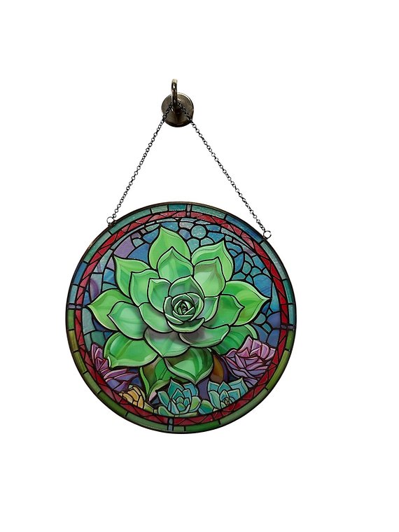 Round Glass Succulent Sun Catcher