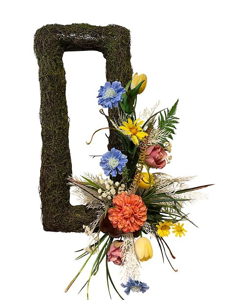Rectangular Moss Wreath with Permanent Botanicals