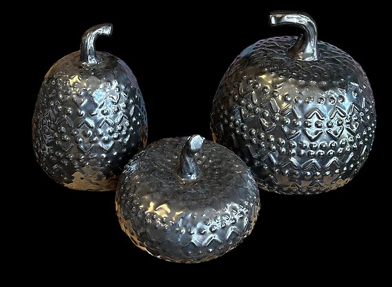 Large Black Ceramic Pumpkin