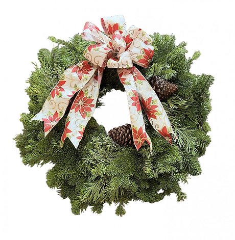 20 inch Decorated Fresh Wreath
