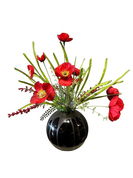 Poppy Filled Black Orb