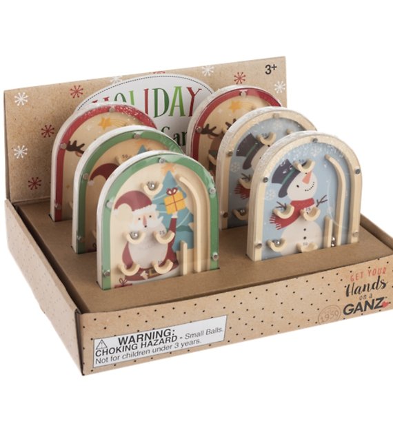 Wooden Holiday Pinball Game