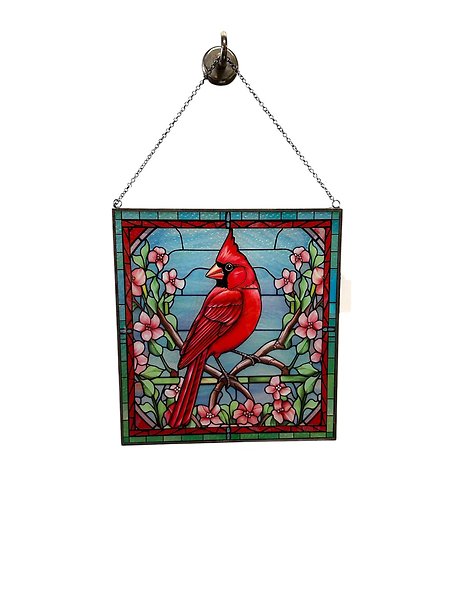 Glass Cardinal Suncatcher