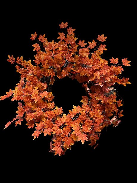 Fiery Maple Leaf Permanent Botanical Wreath