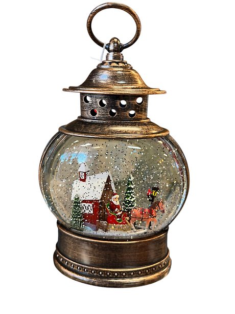 Light Up Lantern with Santa and Sleigh