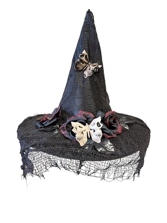 Witch Hat with Skull Butterflies