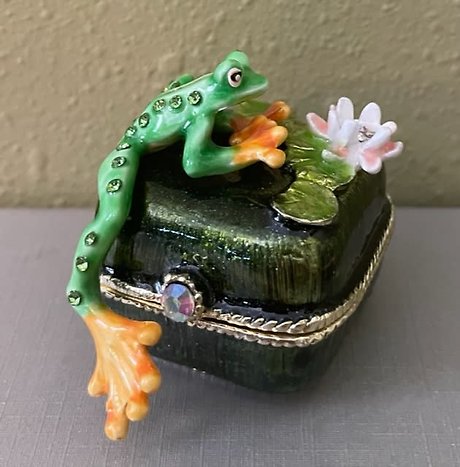 Ciel Collectable Tree Frog on Enamel Box