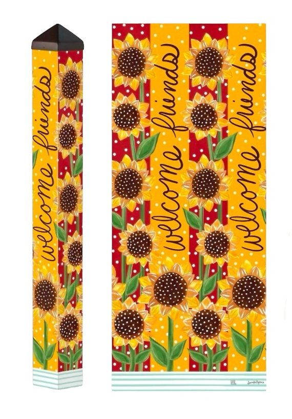Playful Sunflowers 40\" Art Pole