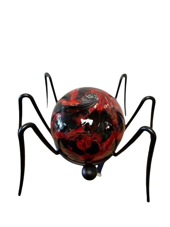 Metal Spider with Glass Orb