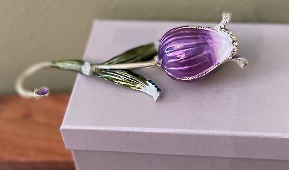 Ciel Collectables Purple Rose Enamel Box