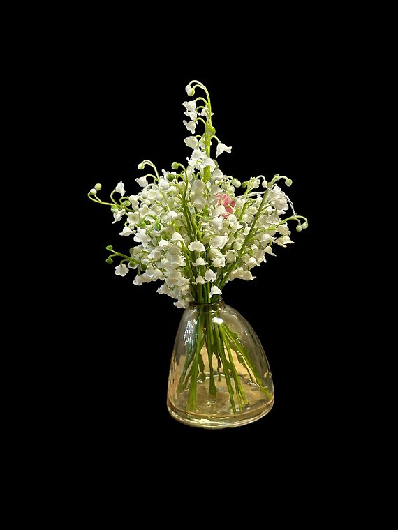 Vase With Permanent Botanical Lily of the Valley
