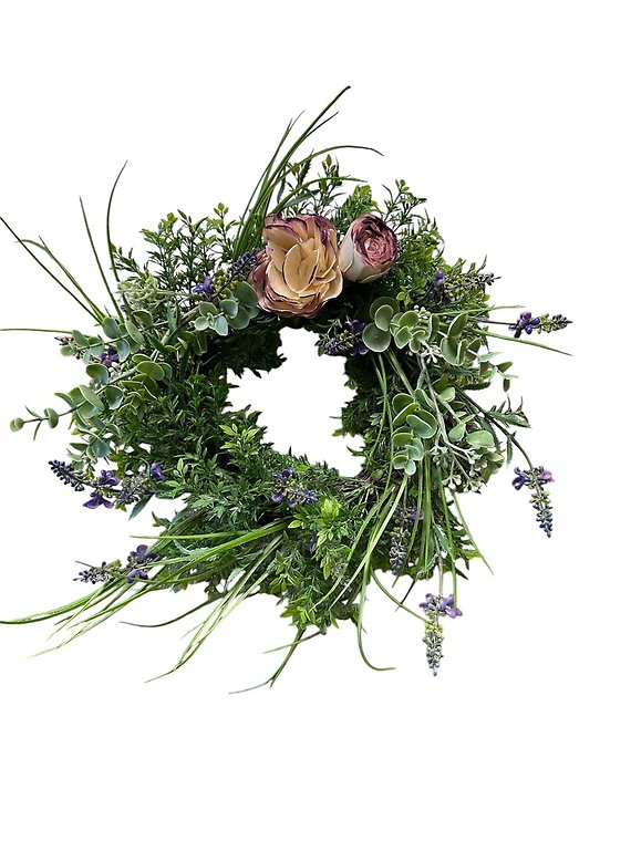 Permanent Botanical Lavender and Eucalyptus Wreath