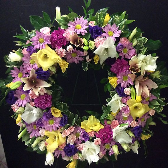 Lavender and Yellow Wreath