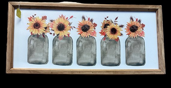 Sunflower Picture in Wooden Frame