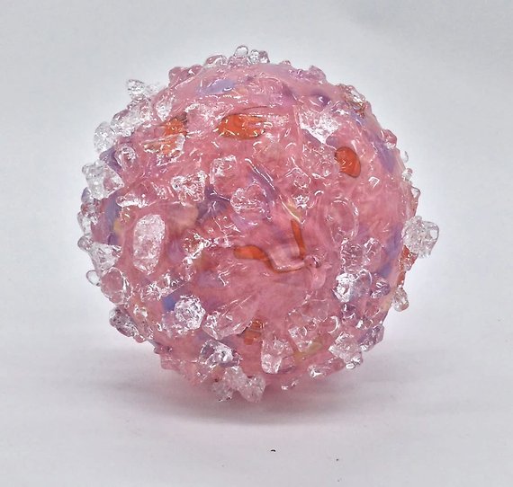 Bee Ball From Kitras Art Glass - Pink
