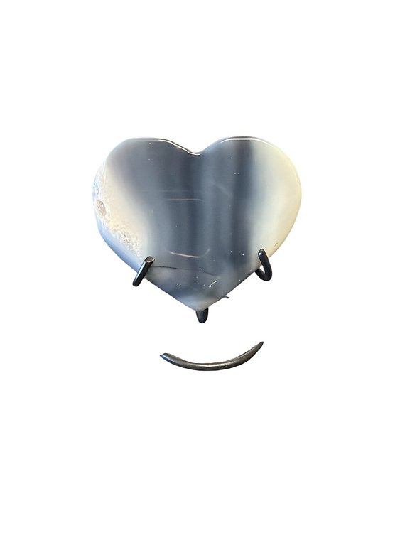 Blue Agate Heart on Stand
