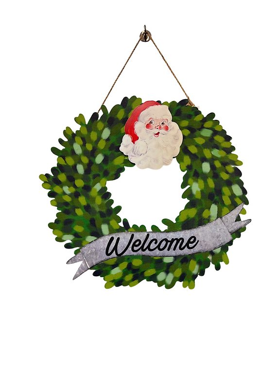 Welcome Metal Wreath with Magnet