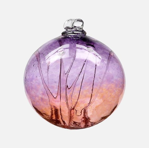 6&quot; Blown Glass Olde English Witch Ball - Pink/Amethyst