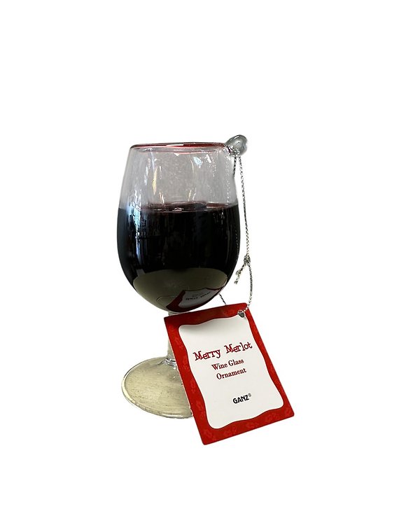 Merry Merlot Wine Glass Ornament