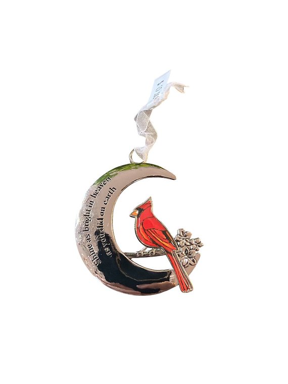 Silver Ornament with Cardinal