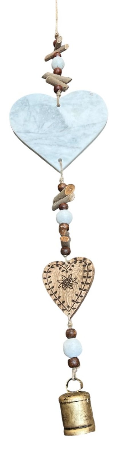 Marble, Metal and Wood Heart Chime