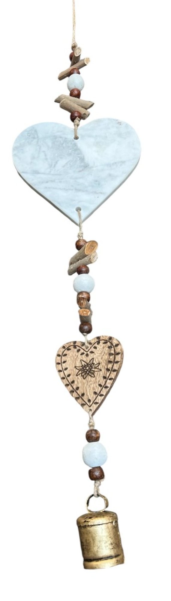 Marble, Metal and Wood Heart Chime