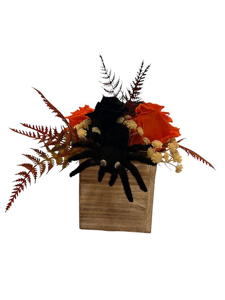 Preserved Rose and Spider Arrangement