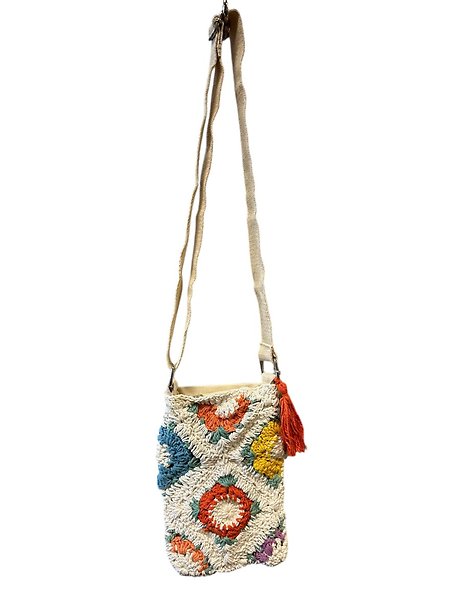 Crochet Floral Shoulder Bag